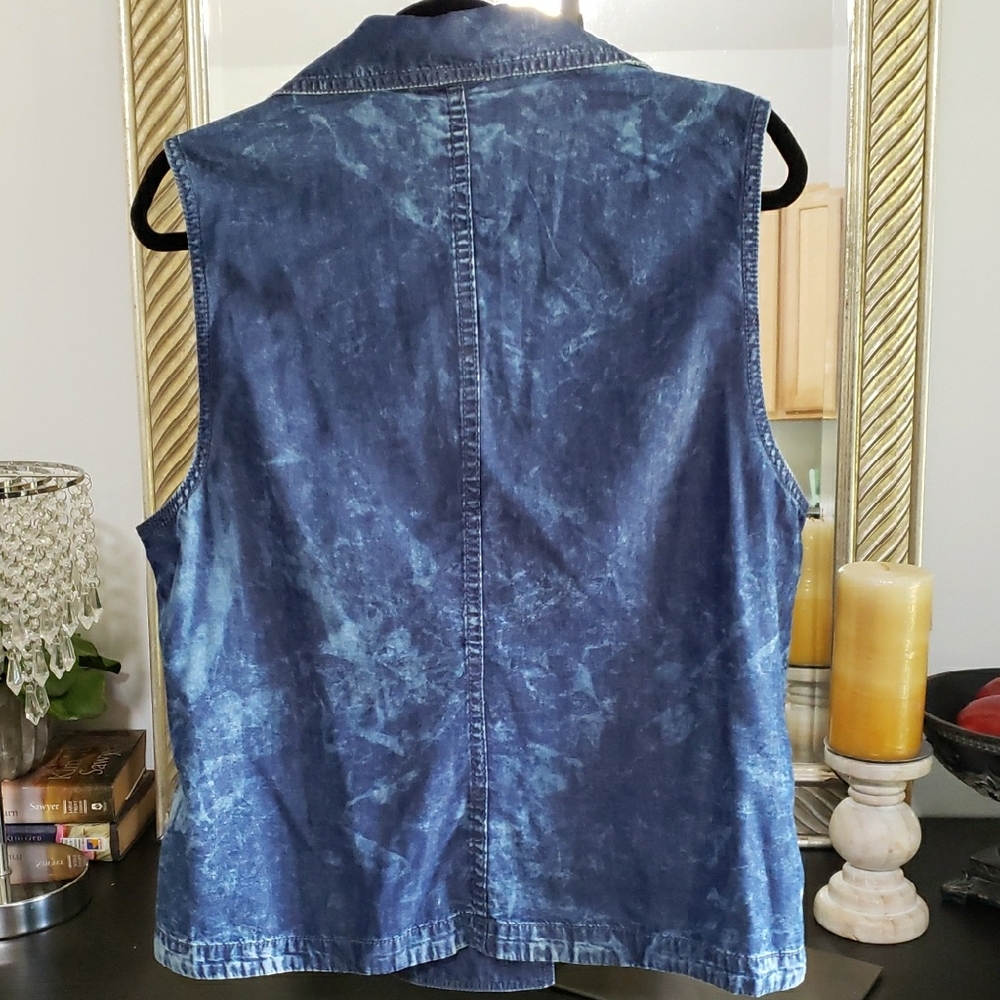 Chico's Shimmering Blue Denim Vest - Picture 3 of 7